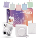 Fujifilm INSTAX MINI 12 MEGA PACK CLAY WHITE + INSTAX MINI EU 2 GLOSSY(10X2/PK)