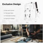 K&F Concept Camera Backpack, Lightweight Camera Bags for Photographers Large Capacity Camera Case with Rain Cover for 15.6 Inch Laptop, DSLR Cameras ( All Black ) – Bild 5