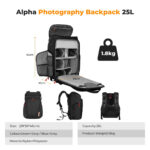 K&F Backpack 25L Nature Wander 01 (Black + Red) – Bild 7