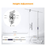 K&F concept 3.3m C-type magic leg stainless steel heavy duty stand with 126cm crossbar – Bild 4