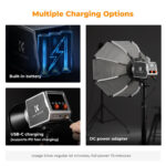 K&F 60W COB photography light, dual color temperature display index ≥97 with built-in 4500mAh battery – Bild 3