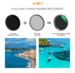 K&F 82MM MultifunctionTrue Color ND2~32+CPL with 28 Layers of Anti-reflection Green Film Waterproof – Bild 4