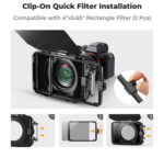 K&F Matte box kit:5pcs Adapter Rings(67/72/77/82/95mm)+2 pcs of 4*5.65 inch filter frame+Large Capac – Bild 2