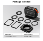 K&F Matte box kit:5pcs Adapter Rings(67/72/77/82/95mm)+2 pcs of 4*5.65 inch filter frame+Large Capac – Bild 3