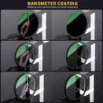 K&F 72mm Magnetic 3pcs Filter Kit, MCUV+CPL+ND1000+Filter – Bild 7