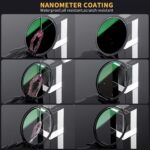 K&F 82mm Magnetic 3pcs Filter Kit, MCUV+CPL+ND1000+Filter Ring, HD, Waterproof, Anti Scratch, Green – Bild 2