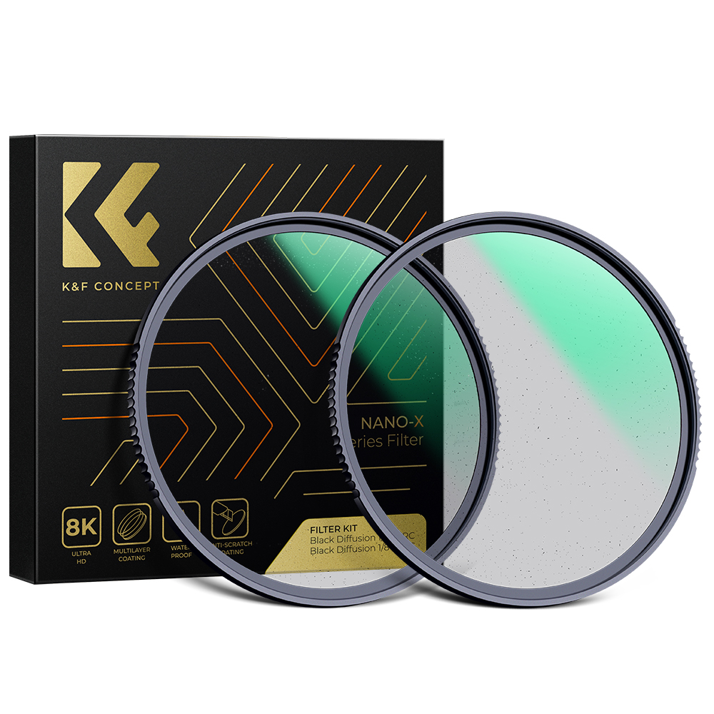 sku-1914-1.jpg K&F 82mm Black Diffusion 1/4 & 1/8 Filter Kit Dream Cinematic Effect - Nano-X – Bild 1