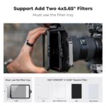 K&F Matte box kit:5pcs Adapter Rings(67/72/77/82/95mm)+2 pcs of 4*5.65 inch filter frame+Large Capac – Bild 7