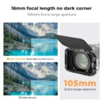 K&F Matte box kit:5pcs Adapter Rings(67/72/77/82/95mm)+2 pcs of 4*5.65 inch filter frame+Large Capac – Bild 9