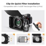 K&F Matte box kit:5pcs Adapter Rings(67/72/77/82/95mm)+2 pcs of 4*5.65 inch filter frame+Large Capac – Bild 10