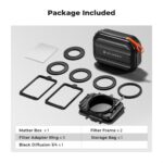 K&F Matte box kit:5pcs Adapter Rings(67/72/77/82/95mm)+1pc Black Mist 1/4 Square filter+2 pcs of 4*5 – Bild 9