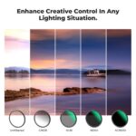 K&F 77MM, Magnetic 5pcs Filter Kit,GND8+ND8+ND64+ND1000+Magnetic Adapter Ring – Bild 6