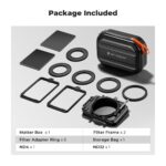 K&F Matte Box Kit ND4+ND32, 2x 4,65 Square Filters + 67/72/77/82/95mm Adapter Rings – Bild 2