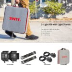 SWIT CL-40D 2KIT | 2xCL-40D KIT, with 2x40W Bi-color Fanless LED Panel Light – Bild 5